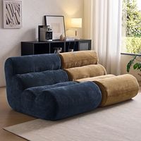 Fauteuil individuel vintage à ressorts, compressé sous vide, capitonné, garni d'éponge haute densité, compact pour salon/chambre