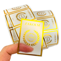 Label Stiker Perekat Cetak Logo Kecil Kustom dengan Foil Emas Mawar untuk Label Kosmetik
