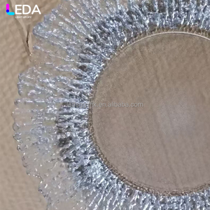 Vajilla Moderna LEDA para Fiestas y Eventos, Plato Base de Vidrio Transparente Ecológico, Plato de Cena con Diseño de Encaje para Bodas - Product Image 4