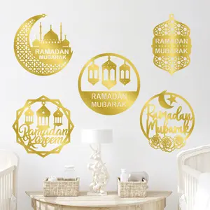 Middle East Festival Stars And Moon Window Decoration Stickers Self Adhesive Ramadan Arab Festival Party Wall Stickers