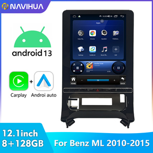 Navihua, nuevo diseño, 12,1 pulgadas, estilo Tesla, Android, Radio para coche, navegación GPS, reproductor de DVD para coche, Carplay para Benz <span class=keywords><strong>ML</strong></span> 2012 2013 2014 2015 - Product Image 4