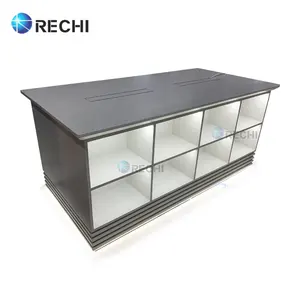 RECHI özel beyaz akıllı telefon perakende ekran sayacı masa ışıklı aksesuar depolama dolabı telefon dükkanı için tasarım ve tamir