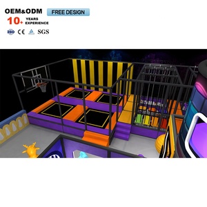 Equipo de Parque Infantil Interior, Trampolín Grande con Cama Elástica, Parque de Trampolines Comercial con Pared de Escalada - Product Image 2