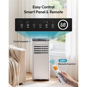 Climatiseur portable Euhomey 10000 Btu 3 en 1, refroidissement, déshumidificateur, ventilateur avec télécommande, blanc et noir - Product Image 5