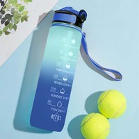 BPA İçermeyen 32oz Tritan Motivasyon Su Şişeleri, Zaman Göstergeli UV Baskılı, Açık Hava Spor Salonu Taşınabilir Fitness İçecek Şişesi