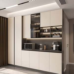 Nordic Style Chinese <b>Vintage</b> Wooden <b>Sideboard</b> Buffet Cabinet for Dining & Kitchen with Wine Rack - Product Image 1