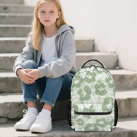 Sac à dos pour ordinateur portable en polyester durable avec logo personnalisé fleurs de Puakenikeni, style décontracté pour étudiants universitaires