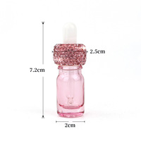 Flacon compte-gouttes 5ml luxe diamant cosmétique huile essentielle bouteilles en verre vides mini emballage portable pour ongles