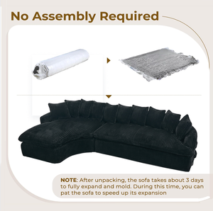 84" Chenille Convertible Modern <b>Sofa</b> Loveseat Deep Seat 2 Throw Pillows Memory Foam Living Room Apartment <b>Office</b> Lounge-Black - Product Image 6