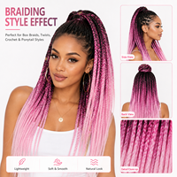 Cheveux synthétiques en fibre basse température pour tressage jumbo, extensions colorées, box braids, crochet twist, vente en gros Flame