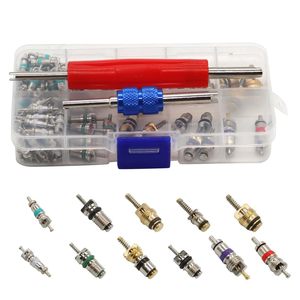 Car Air Conditioner Valve Core <b>Box</b> 102pcs R12 R134a Repair <b>Tool</b> Kit 1/4 5/16 Inch Tubeless Valve Replacement Parts - Product Image 5