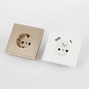 CB CE Approved British Standard PC Plate Double 13A 2Gang 6Pin 2USB With Indicator Wall Electric Light Switch Socket