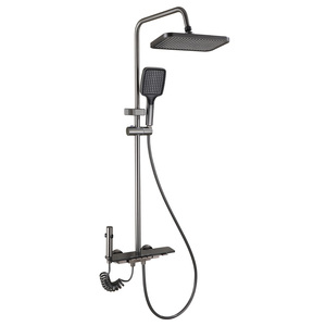 Tasti di pianoforte grigio pistola moderno bagno termostatico <span class=keywords><strong>doccia</strong></span> Set a parete bagno <span class=keywords><strong>doccia</strong></span> a pioggia Set - Product Image 5