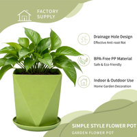 Pots à fleurs carrés en PP avec trou de drainage, design minimaliste durable, pour plantes vivantes de jardin et de maison, options colorées, capacité de 1,6 L