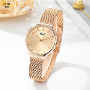 Montre à quartz élégante et simple pour femme, bracelet en maille ultra fin - Product Image 1
