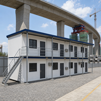Maison modulaire portable en kit pour camp d'ouvriers, hébergement de chantier, structure en acier galvanisé 20ft 40ft