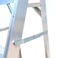 Échelle pliante industrielle 2x6 marches de 1,80 m en alliage d'aluminium à double face avec marches antidérapantes EN131 150 kg pour escalier de supermarché