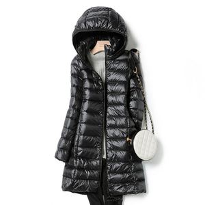 Vestes d'hiver pour femmes décontractées et fines 2023, sans capuche, longues, <span class=keywords><strong>ultra</strong></span> légères, fines, chaudes, couleur unie, en duvet - Product Image 2