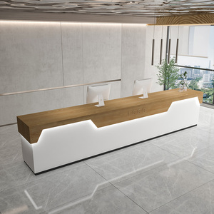 Comptoir de réception commercial haut de gamme Yimutang, comptoir de caisse moderne pour salon, vitrine réglable en hauteur en bois - Product Image 3