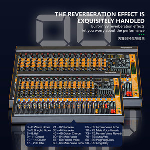 GAX-MV16 16 채널 전문 믹싱 콘솔 듀얼 12 밴드 레벨 디스플레이 주 출력 녹음 이어폰 디스플레이 출력 - Product Image 5