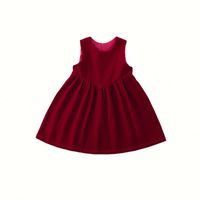 Robe sans manches en velours pour filles, robes de princesse trapèze pour enfants, vêtements à la mode pour enfants, automne