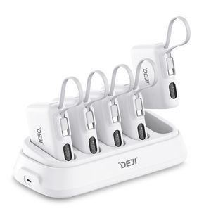 Deji Trạm Sạc di động với ngân hàng điện nhỏ 5 gói được xây dựng trong USB C Cáp, gia đình chia sẻ pd20w sạc nhanh - Product Image 1