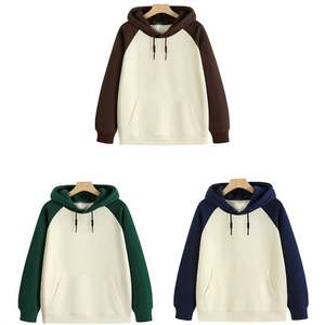 2025 sudaderas con capucha de combinación de colores de moda comprar a granel liso polar en blanco pesado 420 Gsm algodón poliéster sudaderas con capucha - Product Image 1