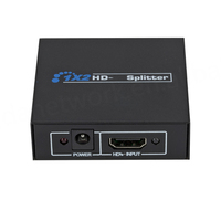 Convertisseur HD 1080P Splitter 1 entrée 2 sorties Adaptateur Boîtier Métallique Noir 2 Sorties HD