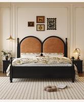 Nouveau lit en bois massif de style rétro français, lit antique américain, lit queen et double de 1,8 mètre, lit de 1,5 mètre pour chambre principale