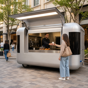 Chariot alimentaire avec double évier, hotte <span class=keywords><strong>d</strong></span>'extraction et conception de remorque alimentaire mobile pour la vente en marché hivernal - Product Image 6