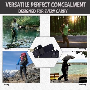 Marsupio personalizzato Unisex portatile invisibile tattico di ultima concezione a doppio lato con motivo geometrico nero in Neoprene impermeabile - Product Image 4