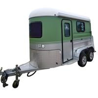 Remorque à chevaux à double essieu avec attelage de pare-chocs pour un transport stable sur de longues distances, remorque pour 2 chevaux