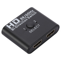 Commutateur bidirectionnel USB 2 entrées 1 sortie 8K60Hz haute définition en ABS pour répartiteur de commutation 1 vers 2 pour la répartition d'écran