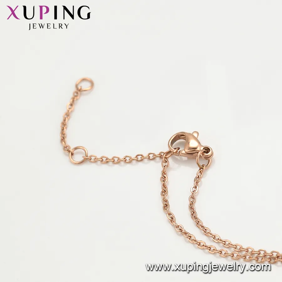 Kalung liontin Xuping 46709 untuk wanita, perhiasan elegan, kuno/Royal, gaya Allah warna Rose gold baja tahan karat