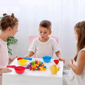 Jouets de puzzle pour bébés, petits dinosaures avec gobelets de tri de couleurs, jouets d'association Montessori - Product Image 2