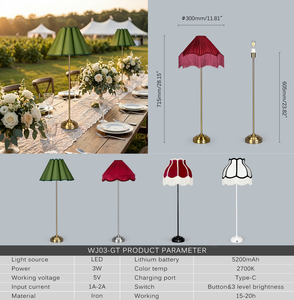 60CM Nordic Modern LED Rechargeable Cordless <strong>Table</strong> <strong>Lamp</strong> <strong>Battery</strong> <strong>Operated</strong> Fabric Flower Lampshade Home Decor Wedding Decoration - Product Image 6