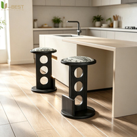 Tabourets de bar confortables en bois massif U-best, chaises hautes de luxe, chaises de cuisine, mobilier d'hôtel moderne, tabourets de bar