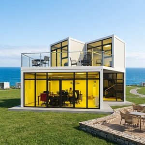 Casa Contenedor Apilable <span class=keywords><strong>de</strong></span> 2 Pisos, Lujosa, Prefabricada, <span class=keywords><strong>de</strong></span> Acero, para Oficina, Vivienda Temporal, Resistente al Viento - Product Image 1
