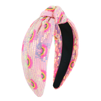 Accessoires pour cheveux personnalisés avec des paillettes arc-en-ciel, bandeau noué avec des paillettes pour femmes, pour les fêtes