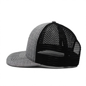 Casquette de camionneur structurée noire en maille avec broderie 2D personnalisable pour adulte, fabriquée en usine au Vietnam, style décontracté, sportif, streetwear - Product Image 5