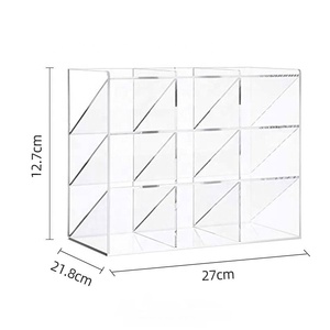 Trong Suốt <span class=keywords><strong>Acrylic</strong></span> Văn Phòng Phẩm Lưu Trữ Giá Văn Phòng Nguồn Cung Cấp Hiển Thị Giá Xiên Bút Chủ Đa Chức Năng Bút Trường Hợp - Product Image 2