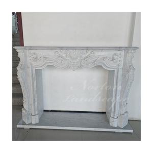 Chimeneas de mármol blanco independientes de diseño francés de lujo, chimenea tallada a mano para uso en interiores y exteriores, piedra elegante para dormitorio - Product Image 2