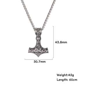 Mjolnir <strong>Thor</strong> <strong>Hammer</strong> <strong>Pendant</strong> Never Fade Talisman Amulet Jewelry Viking Necklace Men Accessories Necklace - Product Image 2