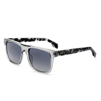 Lunettes de soleil polarisées unisexes RTA-4506S, forme carrée, en acétate noir, monture intégrale, personnalisables