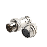 Prise d'alimentation industrielle aviation réversible 2-8 cœurs, option multi-cœurs, ouverture en laiton 16 mm, indice de protection IP65, 3P, alliage de zinc, 300V