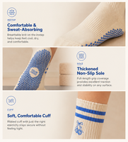 Chaussettes de yoga et de danse personnalisées en caoutchouc antidérapantes pour femmes, chaussettes de Pilates mi-mollet avec logo