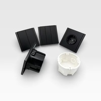 Interruptores de Pared Ultrafinos con Botón Pulsador, Enchufe Europeo de 1 Vía, 10A, Material de PC, Diseño Moderno y Lujoso