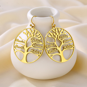 <span class=keywords><strong>Orecchini</strong></span> personalizzati con nome multiplo personalizzati stile squisito in <span class=keywords><strong>acciaio</strong></span> inossidabile <span class=keywords><strong>albero</strong></span> <span class=keywords><strong>della</strong></span> <span class=keywords><strong>vita</strong></span> <span class=keywords><strong>orecchini</strong></span> regalo per la madre - Product Image 1