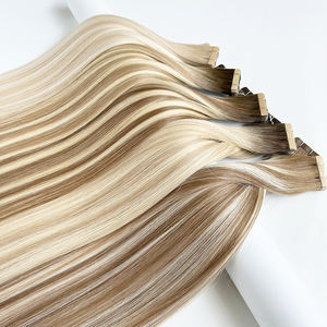 Extensiones de Cabello Humano Natural con Cinta Adhesiva Invisible, de Lujo, con Cutícula Virgen, Doble Capa, 100% Cabello Humano - Product Image 1