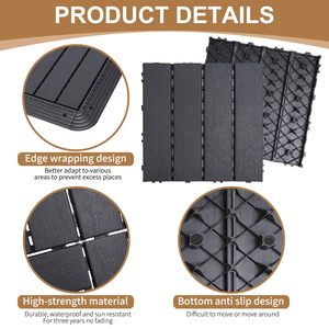 Precio barato Exterior PP Base cubierta azulejos enclavamiento plástico WPC cubierta azulejos al aire libre - Product Image 4